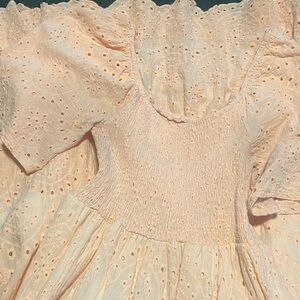 Peach eyelet dress